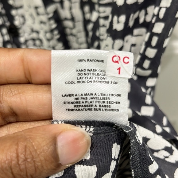 Velvet by Graham & Spencer Patterned Button Down Shirt Dress Grey & Cream Sz S - Picture 9 of 11